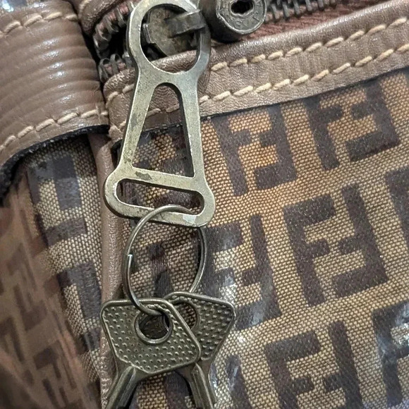 Authentic Fendi Zucca Boston Bag PVC Coated Canvas - Picture 7 of 15